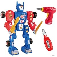 Memtes Take-A-Part Robot Building Toy with Lights and Sounds, Power Drill (31 Pieces)