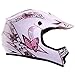IV2 Youth / Kid Size White Pink Butterfly Motorsports Motocross, ATV, UTV, Dirt Bike Helmet [DOT] (L)