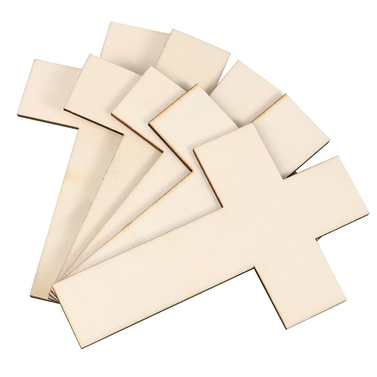 Hemobllo 36 Pcs Wooden Crosses for Craft - Unfinished Blank Wood Cross Cutouts (11x7cm) - Smooth Small Holding Crosses for Sunday School Kids Painting, DIY Baptism Favours & Memorial Decor