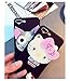 BONTOUJOUR Super Lovely iPhone 7 Plus/iPhone 8 Plus Case, Creative Multifunction Cartoon Soft TPU Phone Case with Hello Kitty Cat Flower Mirror on Back + Lanyard - Hello Kitty Black