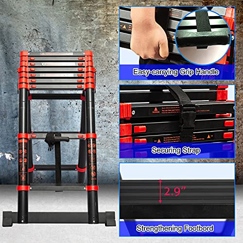 7+9 Steps MultiPosition Extension Telescoping Ladder AFrame Aluminum
