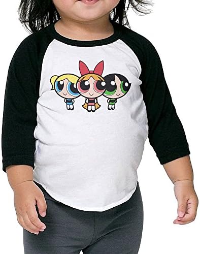 Kid's Powerpuff Girls Toddler Boy's Girl's 3/4 Sleeve Raglan T-Shirt 100% Cotton 4 Toddler