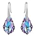 EleQueen 925 Sterling Silver CZ Baroque Drop Hook Earrings Adorned with Swarovski Crystals