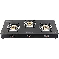 surya crystal 3 burner glass top gas stove