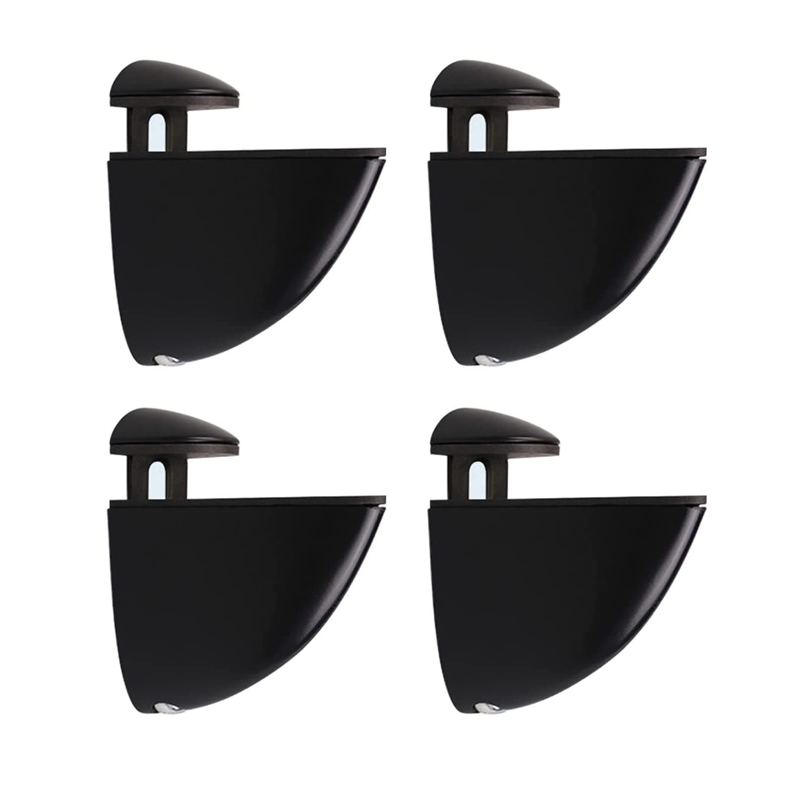 Adjustable Glass Shelf Bracket, Qikuver Adjustable Wood/Glass Shelf Bracket Wall Mount, Polished Chrome, 4 Pack, for 2-23 mm Thickness Shelf (Y Black) — image 1