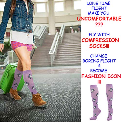 image for fenglaoda Compression socks women (Best Support,15-25mmhg,Knee High,Co