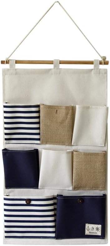 Home Hanging Organizer For Shelves Storage Bags Over The Door Hanging Organizer (Blue,8 Pockets)