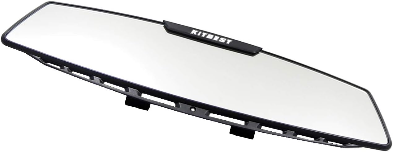 KITBEST Rear View Mirror, Wide Angle Rearview Mirror, Panoramic Convex Curve Rearview Mirror Clip on Original Mirror to Eliminate Blind Spot for Cars SUV Trucks 11.8” (300mm)