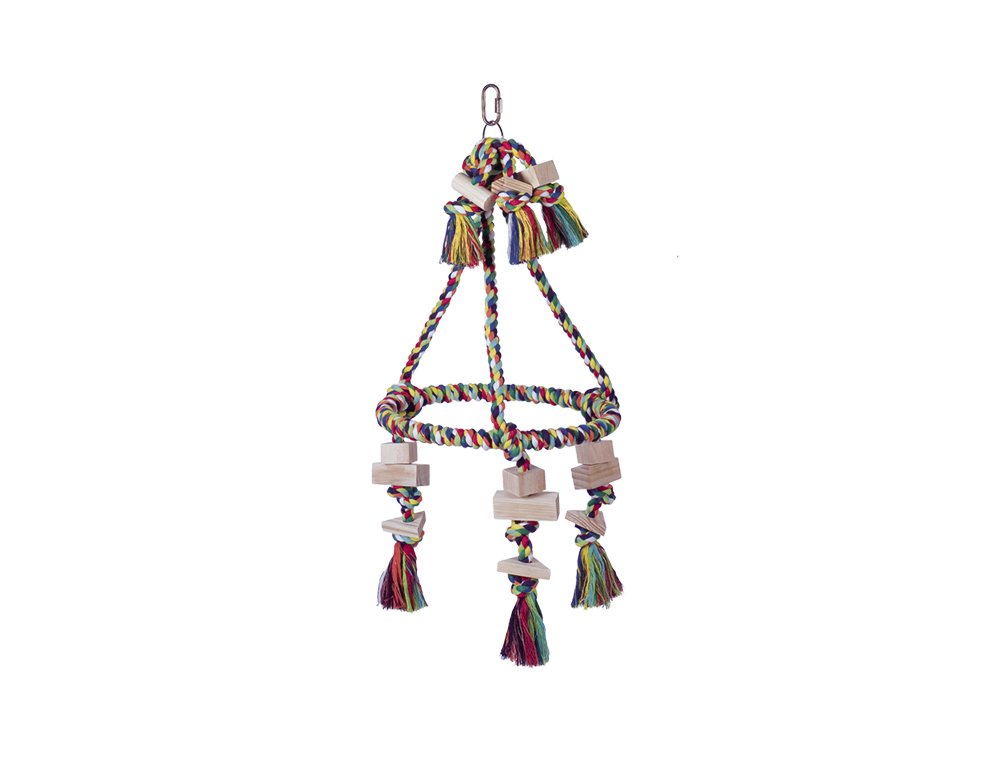 Toy Cage Toy Pyramid Cotton with Holzblã ¶ Corners