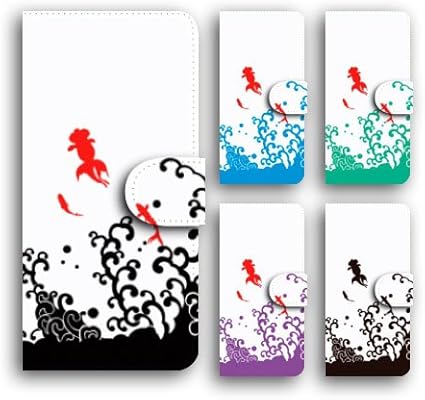 Amazon Iphone5 レザーケース スマホケース 手帳型 和柄 金魚 和風