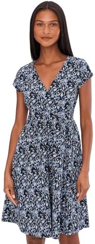 pact women's organic cotton fit & flare crossover dress Women's Fit & Flare Crossover Dress