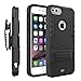 iPhone 7 Plus Case, Comsoon Heavy Duty Shockproof Armor Drop Protection Case Cover with Card Slot, Built-in Kickstand + Swivel Belt Clip Holster for Apple iPhone 7 Plus (black)