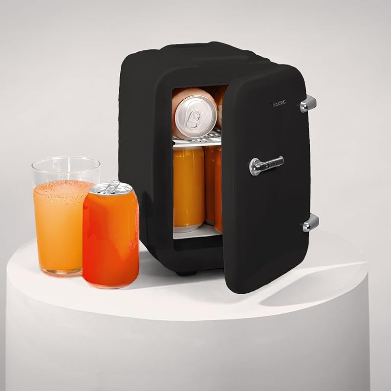 Mini-Kühlschrank Bolero MiniCooling 4L Havanna Black, Betrieb mit 12V-220V, Kompatibel mit Auto und Wohnwagen, Kühl- und Heizfunktion, Temperaturbereich 5-65º, Einfacher Transport.