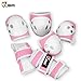 JBM Child Kids Bike Cycling Bicycle Riding Protective Gear Set, Knee and Elbow Pads with Wrist Guards Multi-Sports: Rollerblading, Skating, Volleyball, Basketball, BMX (Nylon Cloth Pink, Child/Kids)