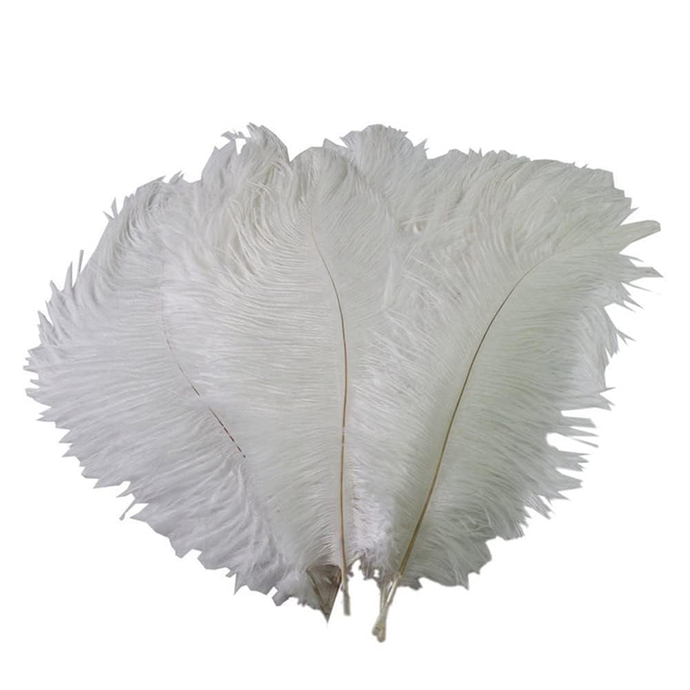 50Pcs Natural White Ostrich Feathers 15-20cm Fluffy Plumes for Wedding Centerpieces Home Decor DIY Crafts Party Decoration