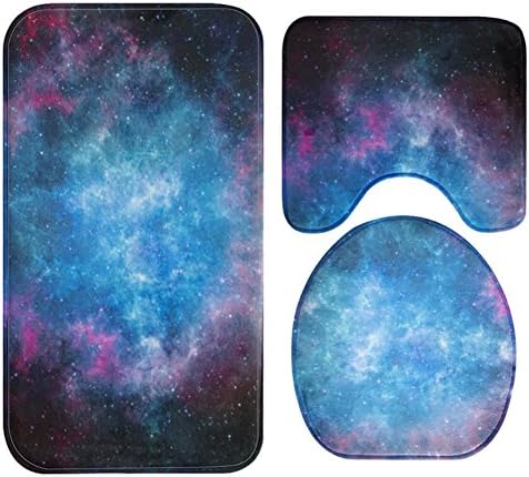 YGUII New Galactic Nebula 3 Piece Bathroom Rug Mat Set with Rug/Contour/Lid Cover (11)