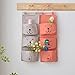 ZOOPOLR Cute Bear Wall Mounted Storage Bag Over The Door Storage Pockets Wall Door Closet Hanging Storage Bag Organizer (Dimgray)