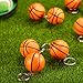Blulu 20 Pack Orange Basketball Keychains for Party Favors, School Carnival Reward, Party Bag Gift Fillers (Basketball Keychains, 20 Pack)