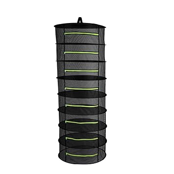 Decdeal Hanging Basket With Zipper Folding Dry Rack Herb Drying