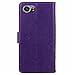BlackBerry KEYone Mercury Case Cover EMAXELER Embossing Colour Stylish Wallet Cover Kickstand Credit Cards Slot Cash Pockets PU Leather Flip For BlackBerry KEYone Mercury Clover Purple