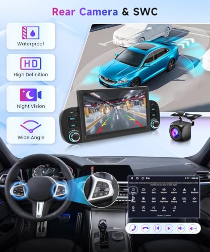 2G 64G Android Car Radio for Fiat Panda 2013-2020 7 Inch Touchscreen Car Radio Panda with Wireless Carplay Android Car GPS Mirror Link Bluetooth FM/RDS Radio WiFi USB + Rear Camera