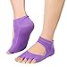 UNIQEE Grip Toeless Yoga Pilates Barre Socks with Non Slip Massage Silicone Dot for Women (4 pairs)