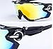 PLAYBOOK Cycling Road Mountain Glasses Goggles Eyewear Polarized Cycling Bicycle Sunglasses Oculos Gafas Ciclismo 3 Lens (White/Orange)