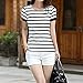 AsherFashion Women's Striped Short Sleeve Casual T-shirt Blouse 2 Colors