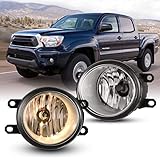 AUTOWIKI OEM Replacement Driving Fog Lights Sets H11 12V 55W Halogen Lamp Clear Lens For 2012-2015 Toyota Tacoma(w/Switch and Wiring Kit)
