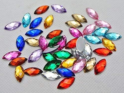 Sriheart 250 High Quality Resin Flat back Horse Eye Rhinestones 8mm*4mm (Mix)