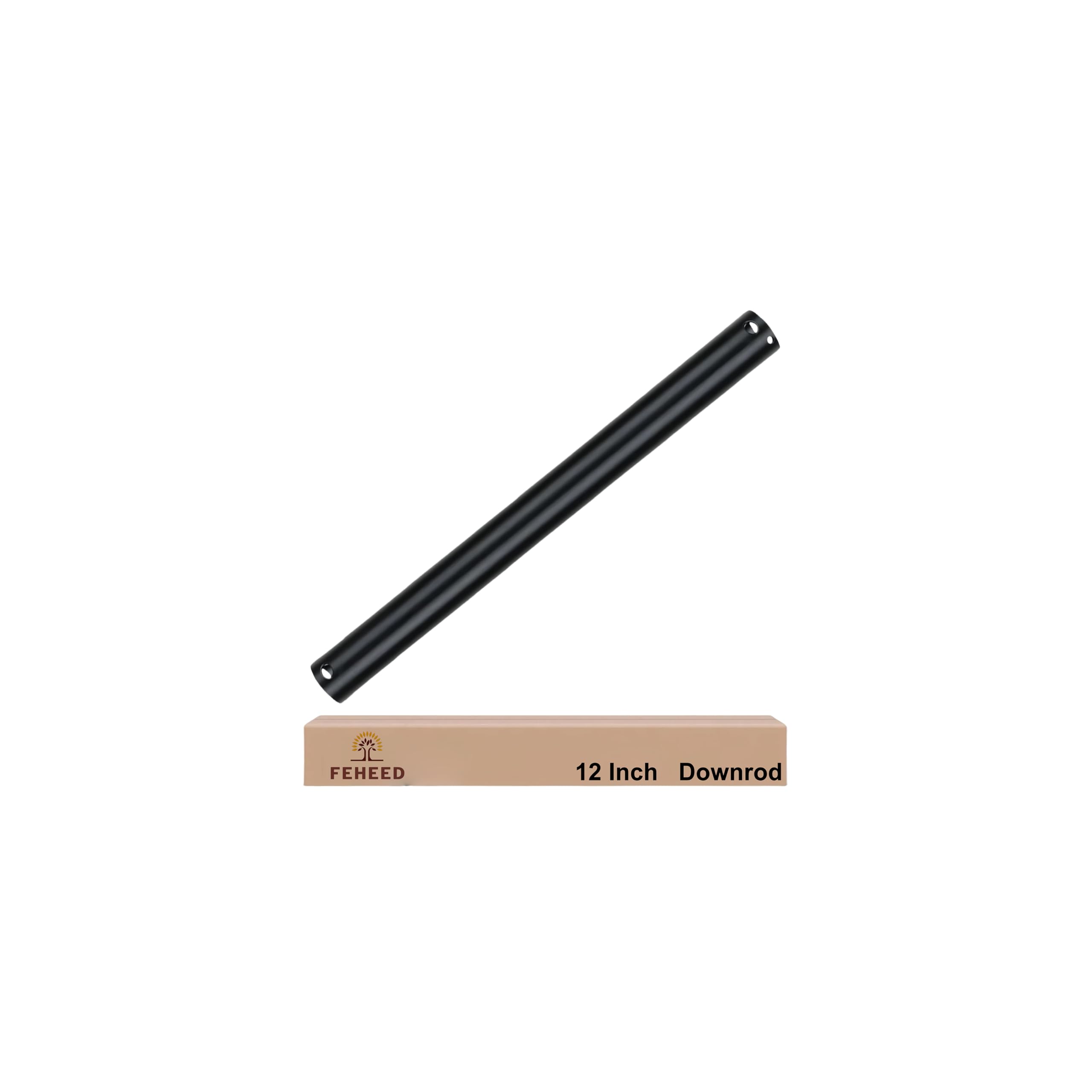 Photo 1 of 12 Inch Ceiling Fan Downrod, 1" Diameter Matte Black Ceiling Fan Extension Rod (No Threads),Universal Down Rods for Ceiling Fans,Easy Installation