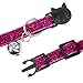 Beirui 5 Set Christmas Nylon Bling Dog Kitten Cat Adjustable Breakaway Collar with Bells - Sparkling Quick Release Safe Buckle Cat Collar - Glitter Puppy ID Collar - X-Small Neck for 7-10.5