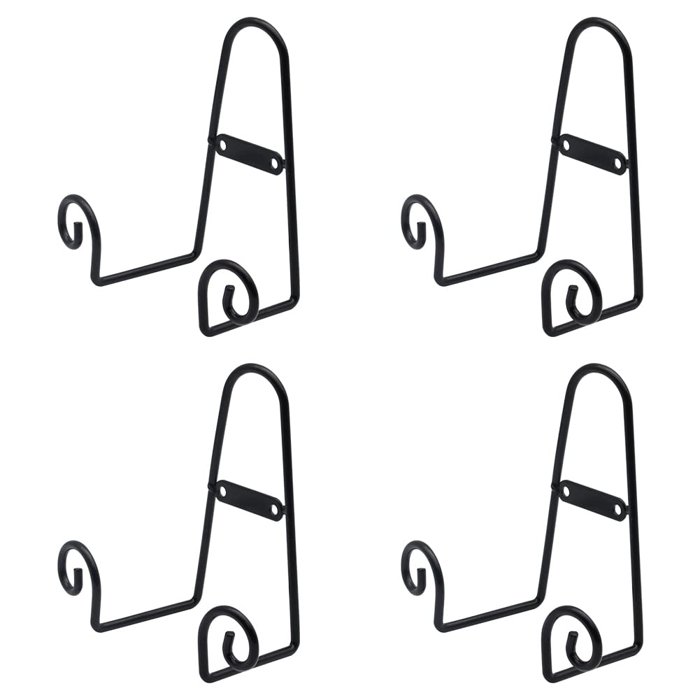 4Pcs Metal wall Mount Display Easel, Picture frame Stand Plate Hanger Vertical Plate Stand Holders for Pictures Photo Dish Decoration (6 inch)