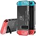 Nintendo Switch Case, Fosmon Slim Thin Flexible TPU Rubberized Protective Case with Kickstand Cutout, Anti-Scratch and Shock-Absorption Snap-On Cover (Clear)