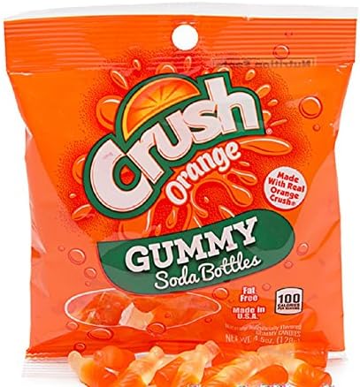 Orange Crush Gummy Soda Bottles 4.5-Ounce Candy Bag 1 Count