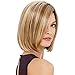 QianBaiHui Blonde Bob Wigs for White Women - Short Straight Hair Wig Natural Looking Synthetic Fashion Wigs with Free Wig Cap (Blonde(mix)) LDS035