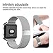 Andyou Fitbit Blaze Band with Frame, Stainless Steel Replacement Adjustable Band with Metal Frame for Fitbit Blaze Women Men,Silver Small