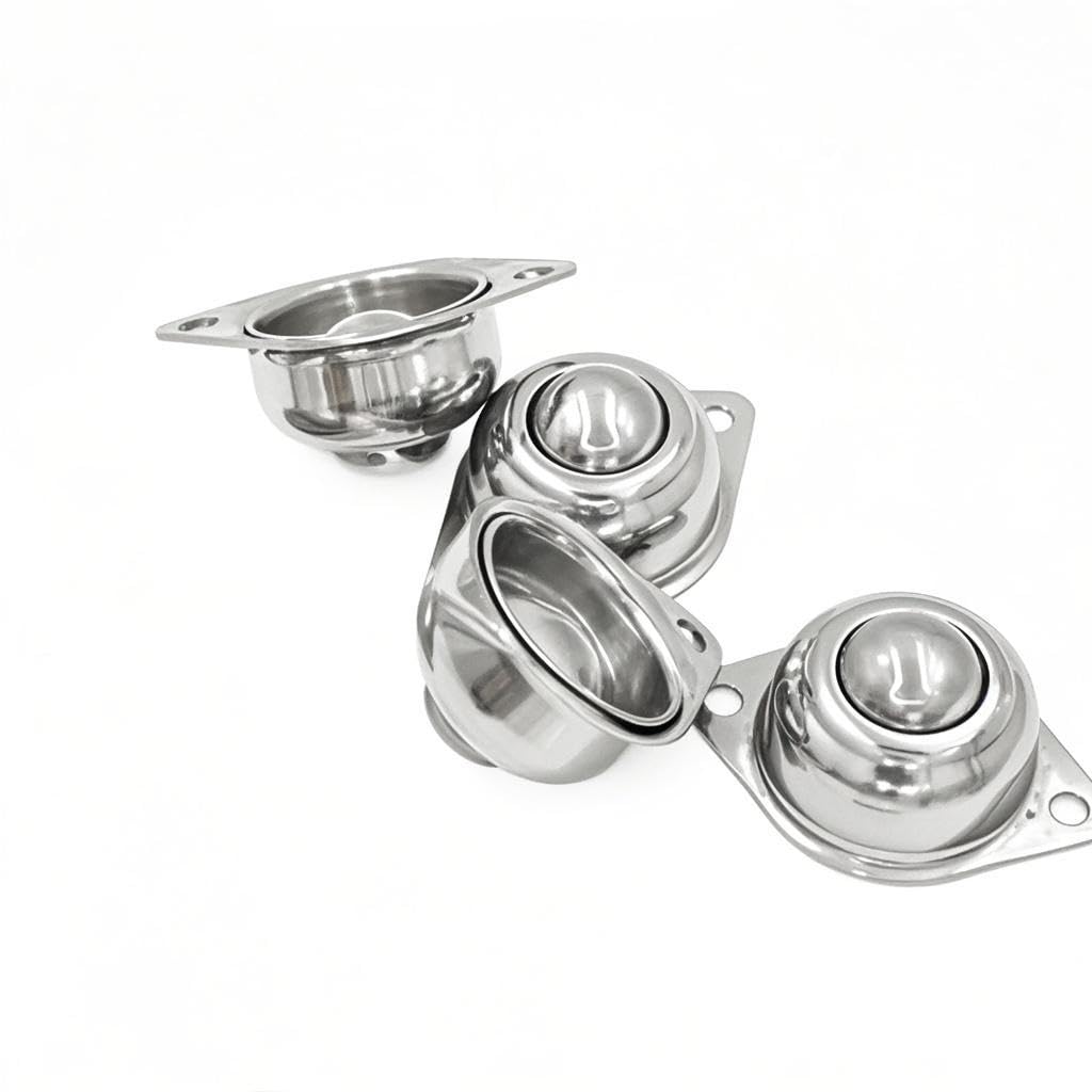 Photo 1 of KangTeer 1" Stainless Steel Ball Transfer Units,4pcs Screw Mounted Roller Ball Transfers Bearing,Load Capacity 88lbs,for Conveyor Roller Stand Transmission System