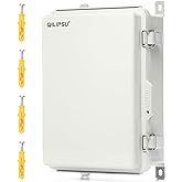 QILIPSU UL94-V0 Outdoor Electrical Box 13.8"x9.9"x5.9" Waterproof Junction Box Weatherproof PC/ABS Alloy Plastic IP66 Project Electric Enclosure Grey Hinged Door