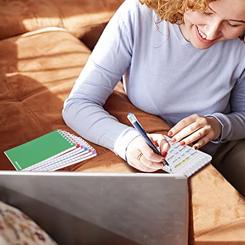 Koogel Top Bound Pocket Notebooks, Small Spiral Memo Pads Lined 3x5 Ruled Pocket Notebook Durable Cover Notebooks 50 Sheets/6 Pads for Office School Memo Tactical Steno Pads