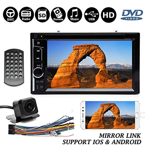 Double Din Car Stereo with Backup Camera Touchscreen Bluetooth CD DVD Player Mirror Link Phone Subwoofer Output USB AM FM Radio for Ford F150 F250 F350 2004-2016