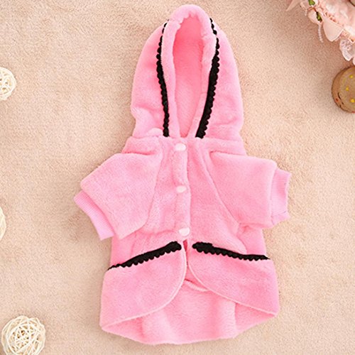 Iuhan Fashion Dog Coat Jacket Pet Supplies Clothes Winter Apparel Puppy Costume (S, Pink)