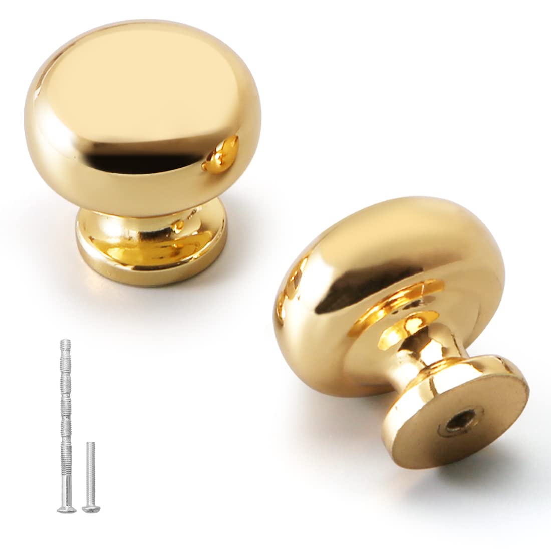 YAGU Modern Cabinet Pulls , 10 Pack Bright Gold , Kitchen Drawer Knob Dresser Hardware Cupboard Door Bathroom Cabinet Handles