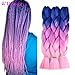Jumbo Braiding Hair Ombre Color 3Pcs/lot Synthetic Hair Extensions 3 Tone Braiding Hair 100g/pcs Kanekalon Fiber For Twist Braiding Hair (Blue-Purple-Pink)