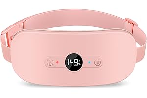 NOWWISH Heating Pad for Period Cramps Pain Relief, Portable Electric Cordless Menstrual Heating Pad Rechargeable with 6 Heat Levels and 6 Massage Modes, Christmas Gifts for Women Teen Girls, Pink