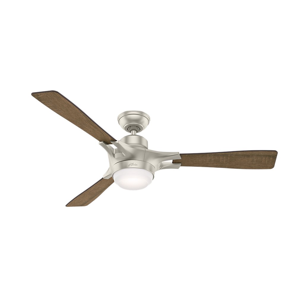 Hunter 59378 Signal Ceiling Fan with Light with Integrated Control System, 54-inch, Matte Nickel, works with Alexa