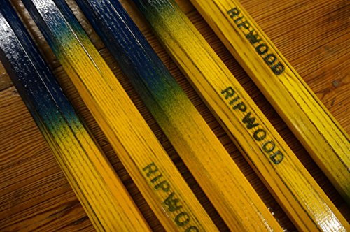RipWood Navy-Gold-Navy Wood Attack Lacrosse Shaft/Stick/Handle - Solid Ash, Hand Made in The USA, Includes Jimalax End Cap