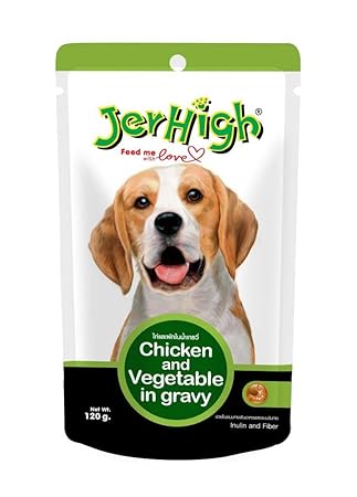 Jer High Chicken and Vegetable in Gravy Pouch, 120 GM (Pack of 12)