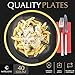 Disposable Clear Plastic Plates – 40 Pack High Quality Thin Gold Rim 10.25” Round Plate for Dinner, Salad, Dessert – Elegant Design for Wedding, Birthday, Party – by Elite Selection