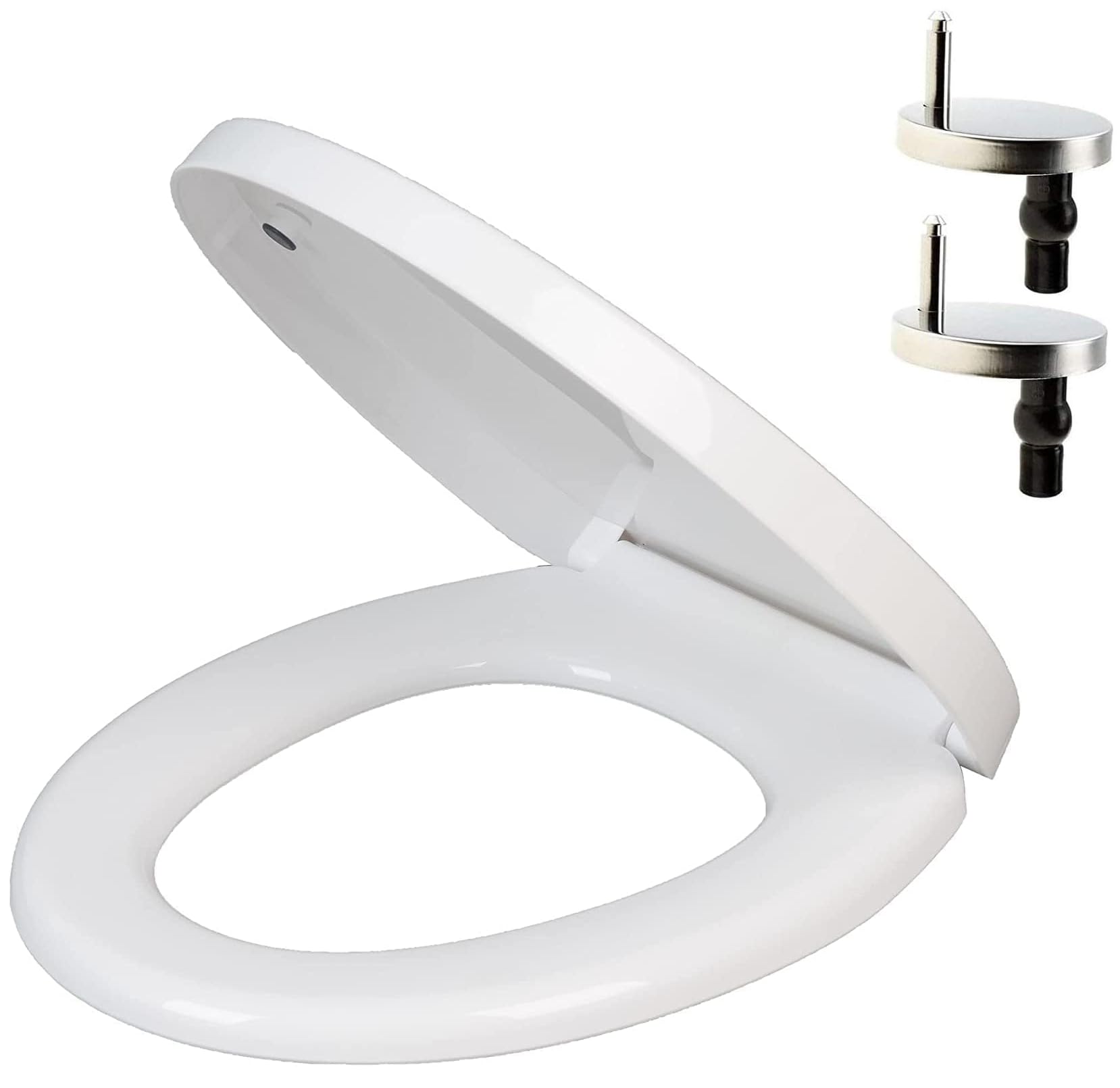 Soft Close Oval Toilet Seat White Quick Release Loo Seat with Adjustable Hinges Standard O Shape Toilet Seat with Top Fixing PP by AAN